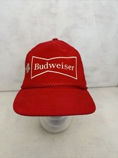 Vintage Budweiser Snapback Hat Cap Patch Corduroy Made In USA Anheuser Busch