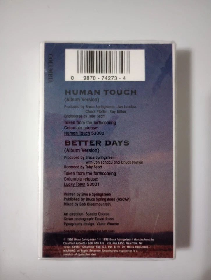 Human Touch [Single] by Bruce Springsteen (Cassette 1992 Columbia (USA)) Sealed - Image 2 of 2