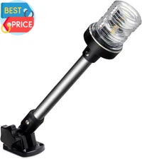 12 Inches Led Anchor Navigation Lights, White Fold down Boat Stern Light, 3 NM V