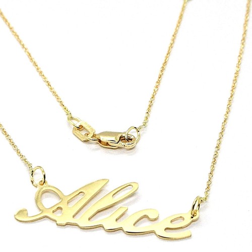 18K YELLOW GOLD NAME NECKLACE, ALICE 