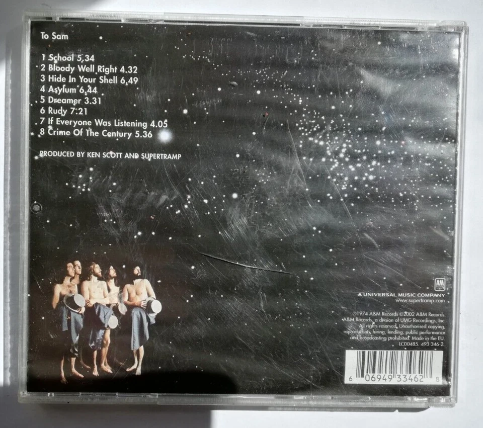 Supertramp – Crime Of The Century - CD (493 346-2) Remastered - Zustand gut - Bild 2 von 2