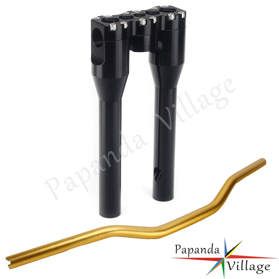 1-1/4" Club Style Handlebar Riser + Handlebar For Harley Sportster Dyna Softail - Image 3 of 4