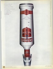 2004 Smirnoff Vodka No.21 Vintage Print Ad Upside Down Bottle In Shot Glass Art