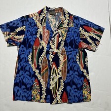 Nui Nalu Vintage Hawaiian Shirt Kids Size 5 Button Down Surf Board Casual USA