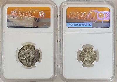 Pair: 1926 CHINA Dragon and Phoenix Silver Coin 10C&20C NGC XF45