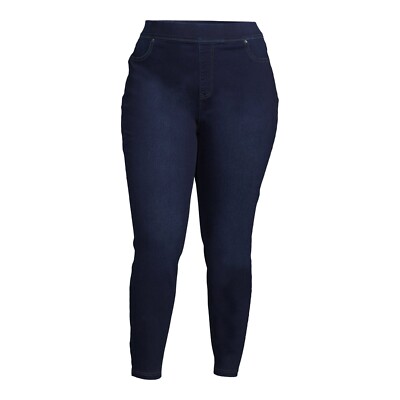 Terra & Sky Women's Plus Size Pull-On Skinny Dark Wash Jeggings Sizes 2X, 3X, 4X
