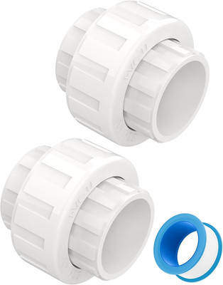 2 PCS 2'' PVC Union Coupling Pipe Fitting, Slip Joint Adapter PVC Connectors (Soc