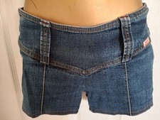MISS SIXTY INDIGO BLUE FLARE NIXIE SHORTS WAIST 27" UNIQUE HOT PANTS DAISY DUKES
