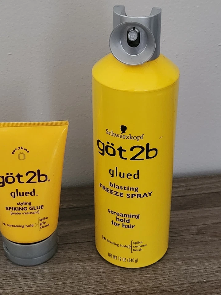 SCHWARZKOPF got2B Glued Blasting Freeze Spray 12 oz & Spiking Glue Styling Gel Foto 3 de 4