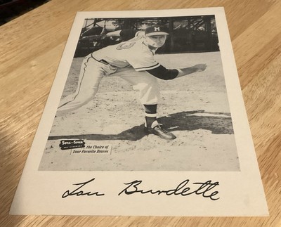 1953-57 Spic And Span Lou Burdette Milwaukee Braves 7 x 10 Photo