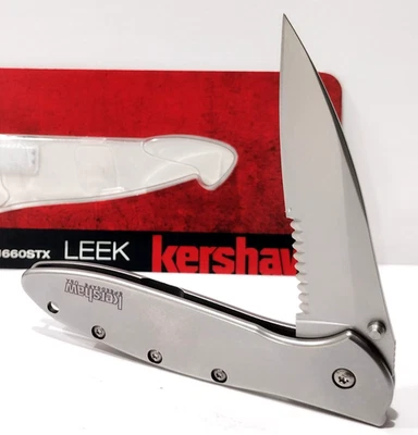 KERSHAW USA KS1660ST Silver Leek Spring Open Assisted Folding Pocket Knife NEW