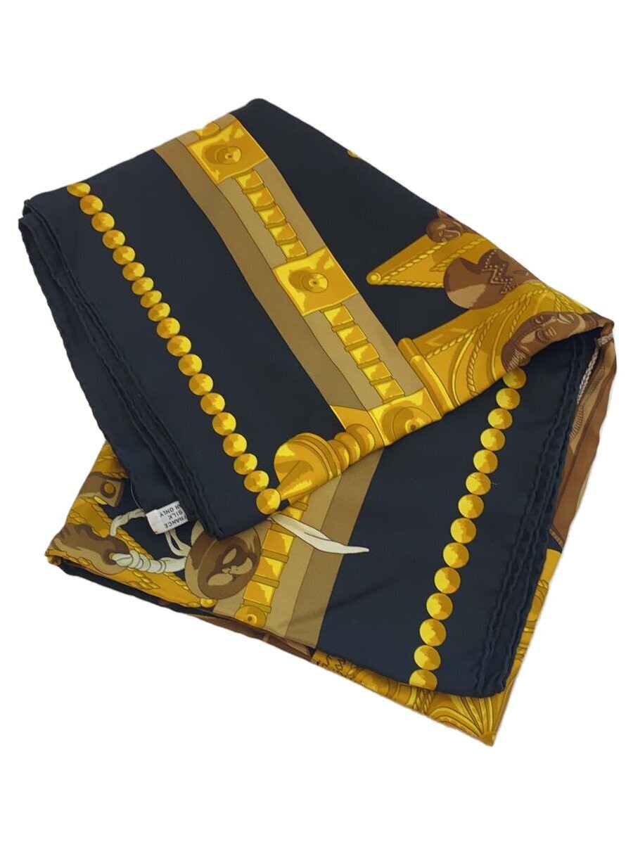 HERMES Silk Scarf in Black Style 133 Classic Luxury Accessory
