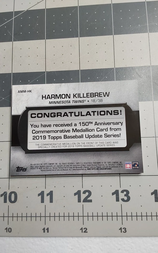 2019 Topps Update Baseball #AMMHK Harmon Killebrew 150th Medallion - Image 2 of 2