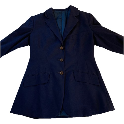 Vintage Equestrian Wool Riding Blazer Jacket Navy Blue Brittany Riding Apparel - Picture 5 of 16