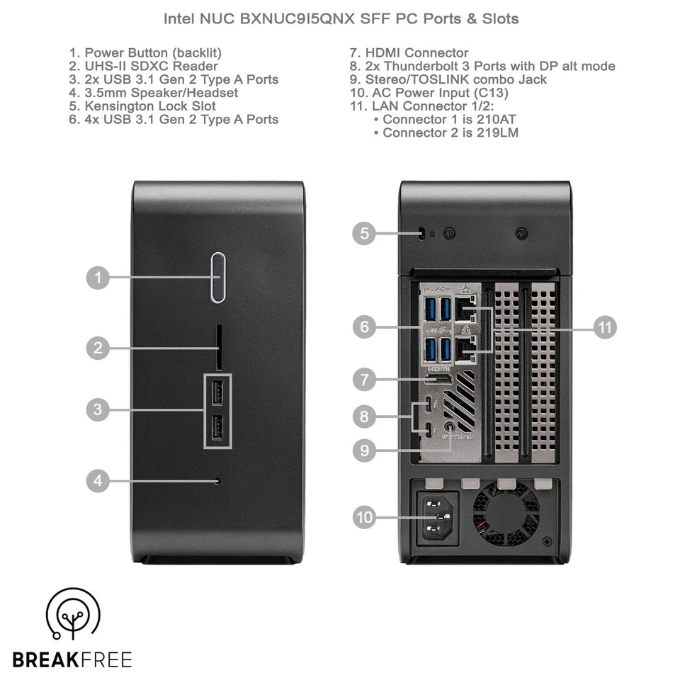 Intel NUC BXNUC9I5QNX  i5  16GB 500GB +  ASUS GeForce RTX 3060 12G - GAMING - Image 4 of 4