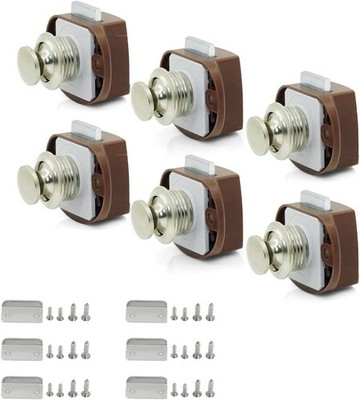 6 PCS RV Push Button Cabinet Door Lock & Marine Drawer Latches, Boat Cupboard La