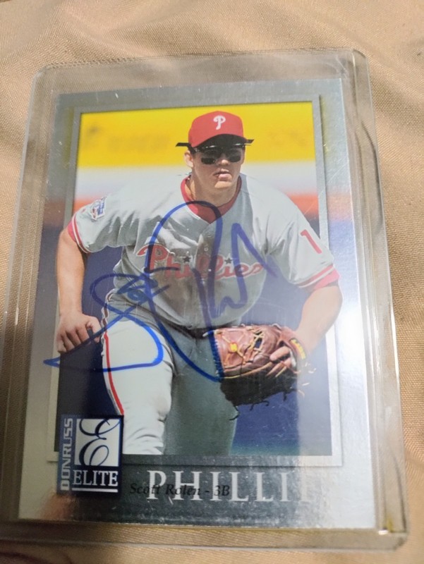 1998 Donruss Elite Autographed Scott Rolen Baseball Card Philadelphia Phillies 