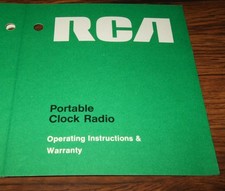RCA Portable Clock Radio Operating Instructions Manual 1407492-1 EB802