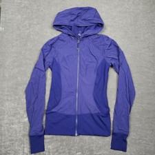 Lululemon Jacket Womens 8 Purple Hooded Full Zip Thumbholes Running