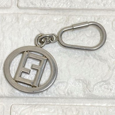 小物 FENDI Zucca FF Logo Keychain Bag Charm Fendi keychain Rings Zucca Bag Charm FF Logo Motif Silver Women's