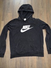 Nike Women s Long Sleeve Pullover Hoodie Sweatshirt Pockets Black Size M