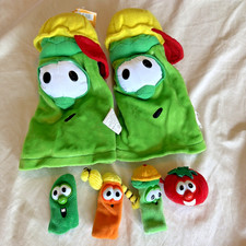 Lot of 6 CR Gibson Big Idea VeggieTales Hand Finger Puppets