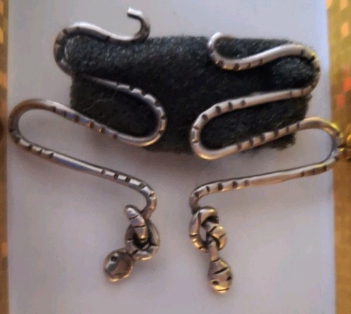 Vintage Sterling Silver Snake Earrings With Knot Mexico TB-51