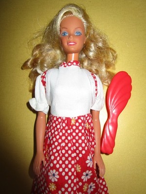 B-480) ALTE BLONDE VINTAGE BARBIE MATTEL PHILIPPINES VINTAGE-KLEID+ALTE SCHUHE