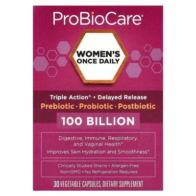 2 X ProBioCare, Women's Once Daily Probiotic, 100 Billion, 30 Vegetable Capsules