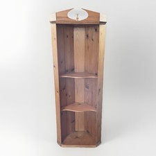 Vintage Wooden Corner Display Unit Shelves Wall Or Floor Mounted