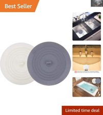 Hair Catcher Silicone Drain Stopper Set - 2 Large 6-Inch Stoppers for All Drains