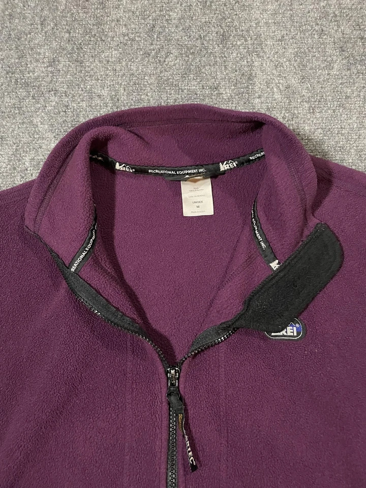 Vintage REI Vest Mens Medium Purple Polartec Fleece Zip Pockets Made USA 90s - Image 4 of 4