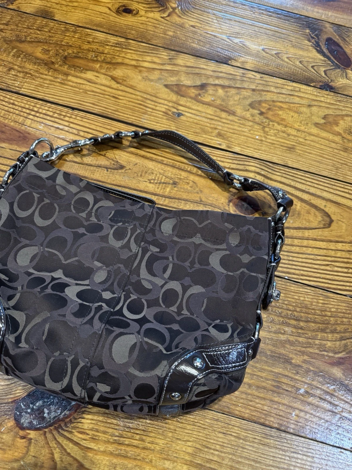 Borsa a mano Coach Carly firmata borsa in pelle vintage designer Y2K monogramma