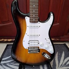 Squier Stratocaster HSS Electric Guitar in Black/Sunburst