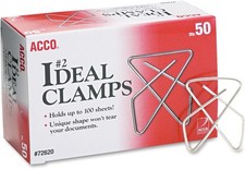 ACCO Ideal Butterfly Paper Clamps, Steel Wire, Small 1.5 Inch Size, 100 Sheet