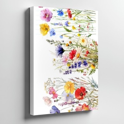 Wildflower Bouquet Canvas Wall Art Floral Print Spring Meadow Nature Home Decor