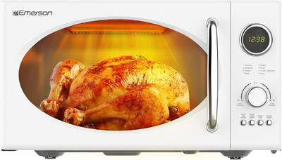 Emerson MWRG0901W 0.9 Cu. Ft. Retro Microwave with 1,000W Grill Function, 800W C