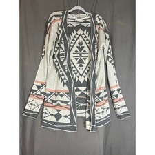 Pink Republic Aztec Print Open Front Long Sle...