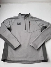 Simms Fishing Sweater Large Gray 1/4 Zip Fleece