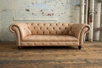 3 Sitzer Chesterfield Polster Sofas Design Luxus Couch Sofa Leder Couchen Braun