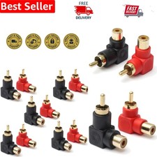 Space-Saving 10-Pack of Right Angle RCA Adapters - Gold-Plated for Clear Signals