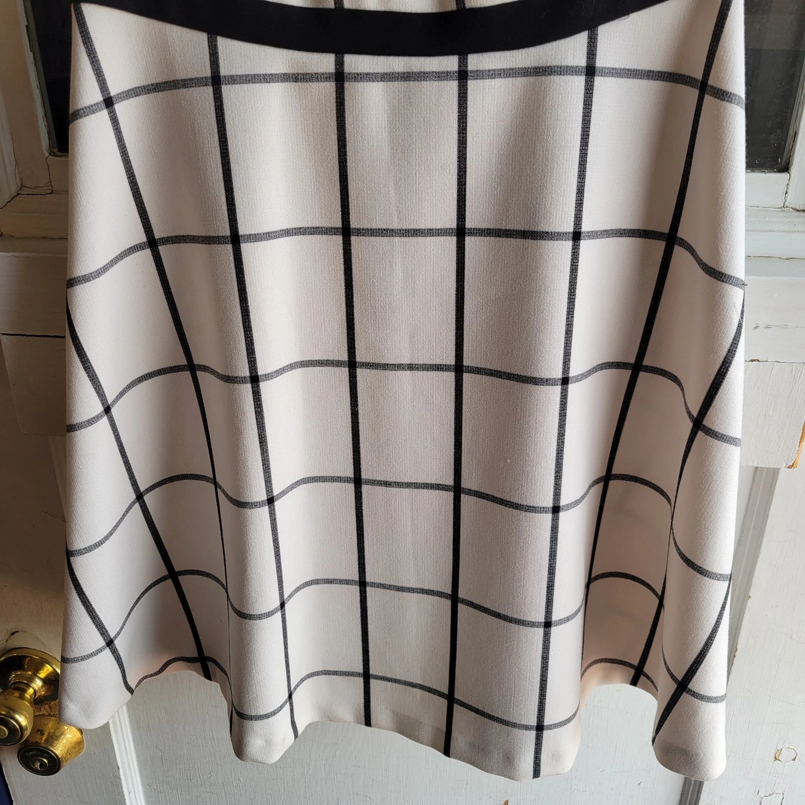 VETEMENTS Abito donna LOFT Petite nero bianco a righe zip schiena gonna floreale taglia 4P