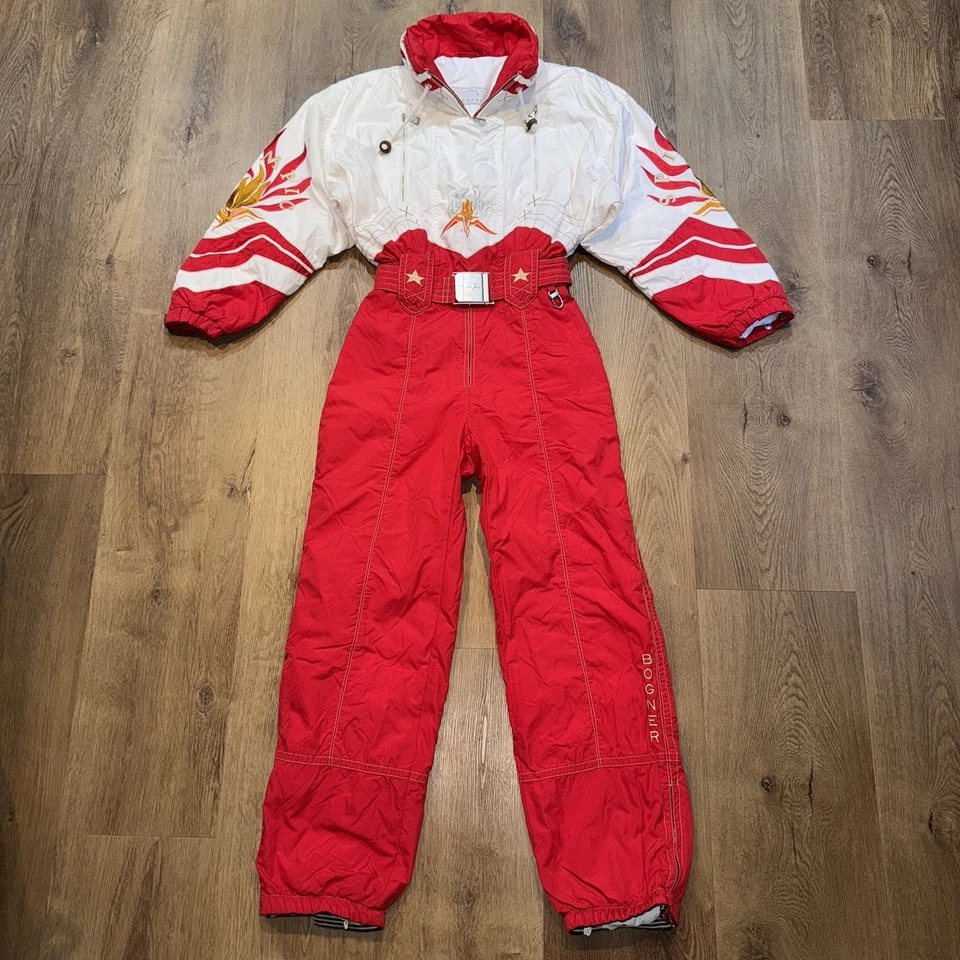 Traje de esquí Bogner traje de nieve de una pieza babero de nieve antorcha espíritu olímpico para mujer pequeño Foto 2 de 4