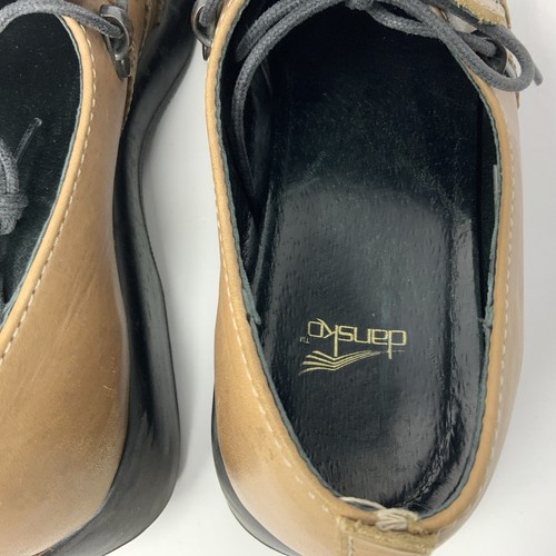 Dansko Janika Womens Sz 39 US 9 Brown Lace Up Slip On Oxford Shoes Clogs Leather - Picture 9 of 11