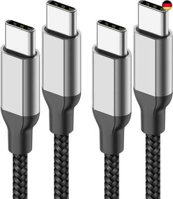 1m USB C auf USB C Kabel für iPhone 16/15 Pro/Max/Plus CarPlay, 2 Stück 60W U