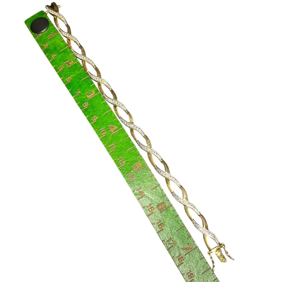 Brazalete trenzado PAJ oro diamante 7,25" Foto 3 de 4