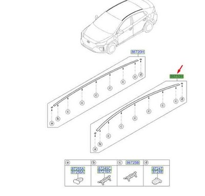 Hyundai Ioniq AE Dachleiste links 87230G2000 NEU ORIGINAL