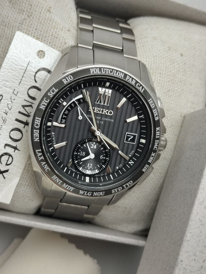 Seiko Braitz World Time Radio-Controlled Solar Watch SAGA145 84-H50 NEW image 3