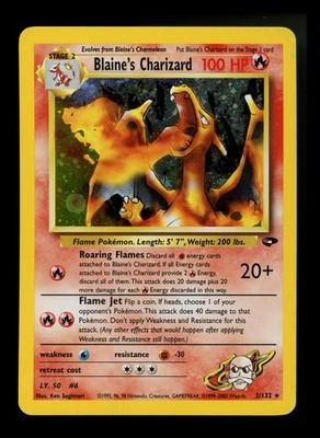 Blaine's Charizard 2/132 Gym Challenge 2000 Holo Rare WOTC Pokémon Card TCG