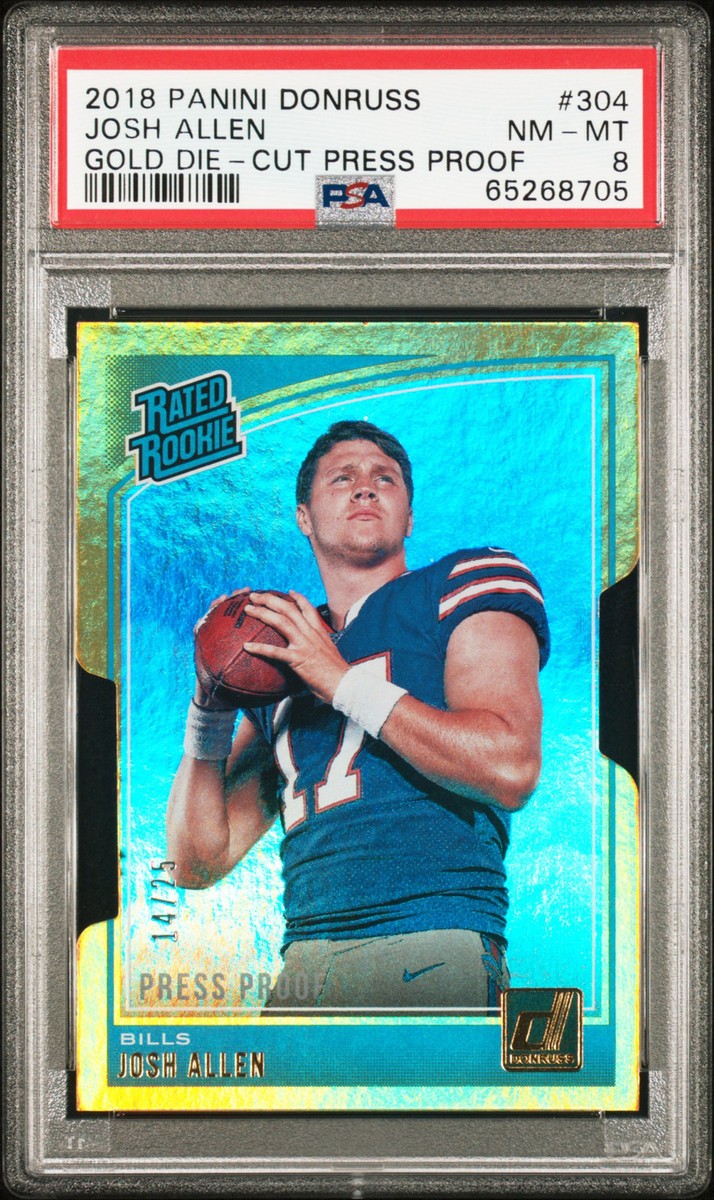 2018 PANINI DONRUSS GOLD DIE-CUT PRESS PROOF JOSH ALLEN ROOKIE RC